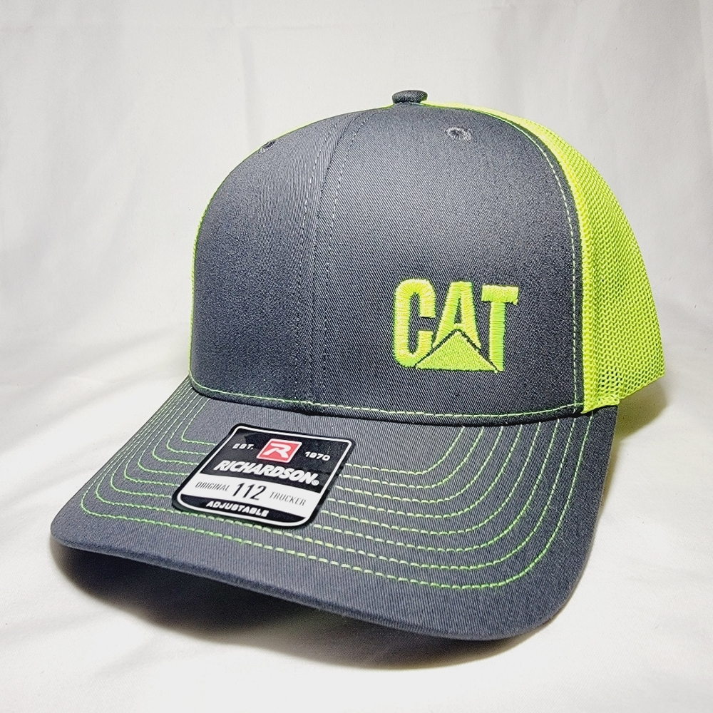 Richardson 112 CAT Caterpillar Mesh Adjustable Snapback Direct Embroidered Hat
